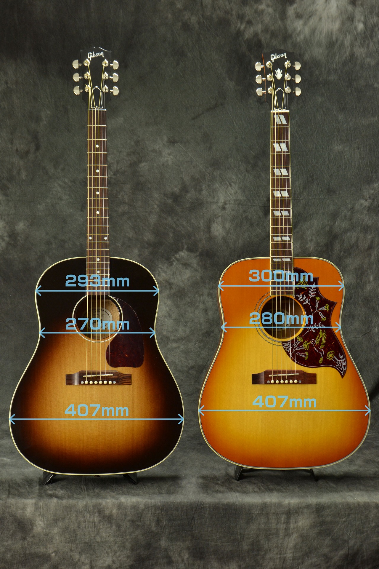 Gibsonアコースティックギター 「ラウンドショルダー」vs「スクエア 
