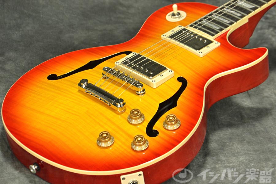 偉大な Epiphone エピフォン レスポールES-PRO セミアコ チェリー 虎目 